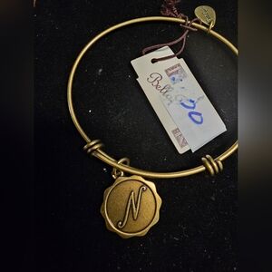 Bella Ryann “N” Initial Bracelet Expandable New With Tags Gold Tone